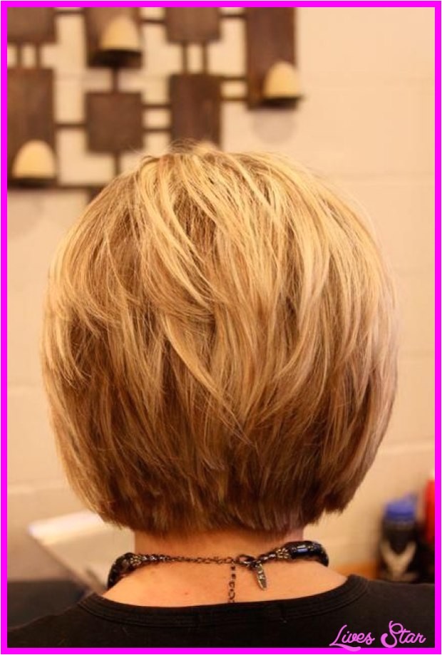 A Line Bob Haircut Back View Back View Of Short Hairstyles Stacked Livesstar