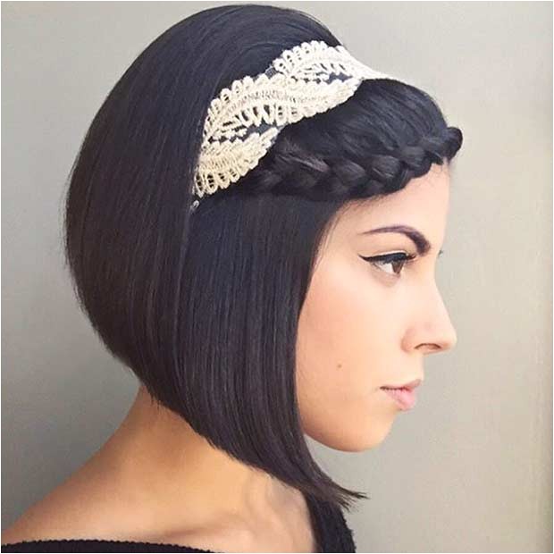 Bob Haircut with Headband Trubridal Wedding Blog