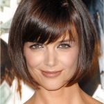 Box Bob Haircut Katie Holmes Short Haircut Cute Box Bob Cut with Bangs