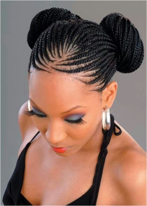 Braids with Buns Hairstyle Black Braided Hairstyles with Bun 10 African American