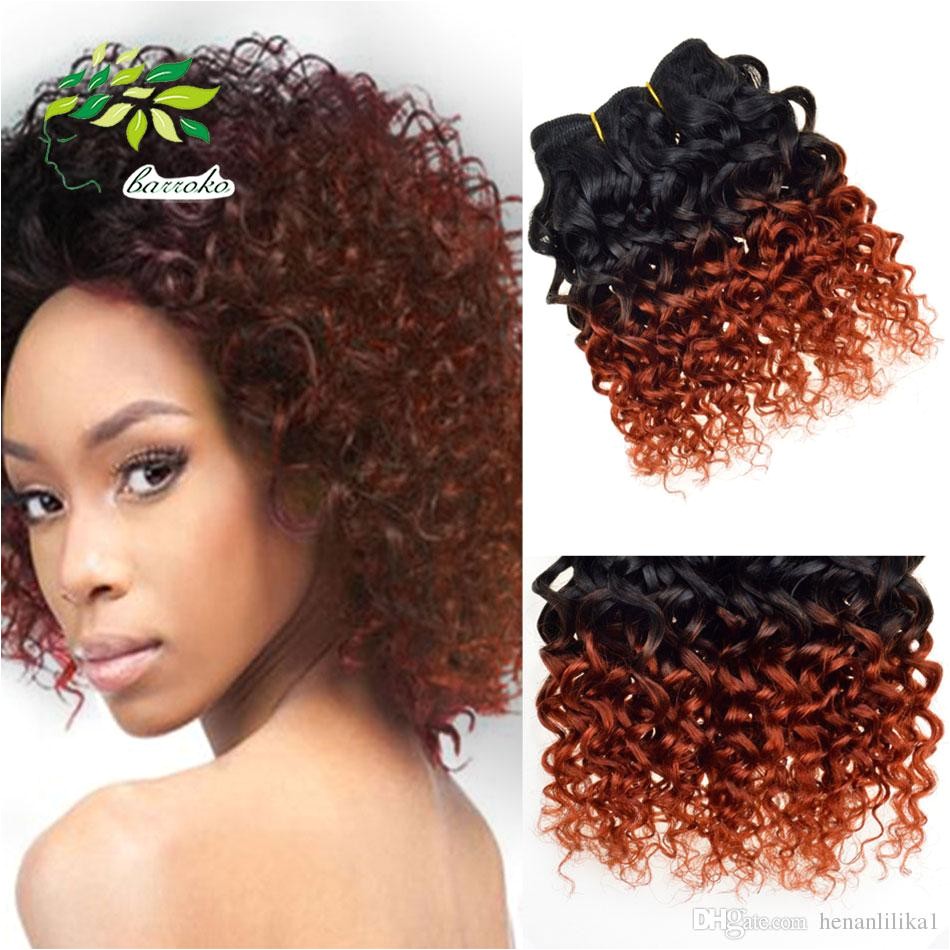 Brazilian Curly Weave Hairstyles Brazilian Virgin Hair Ombre Kinky Curly Weave Short Bob Hair Weave