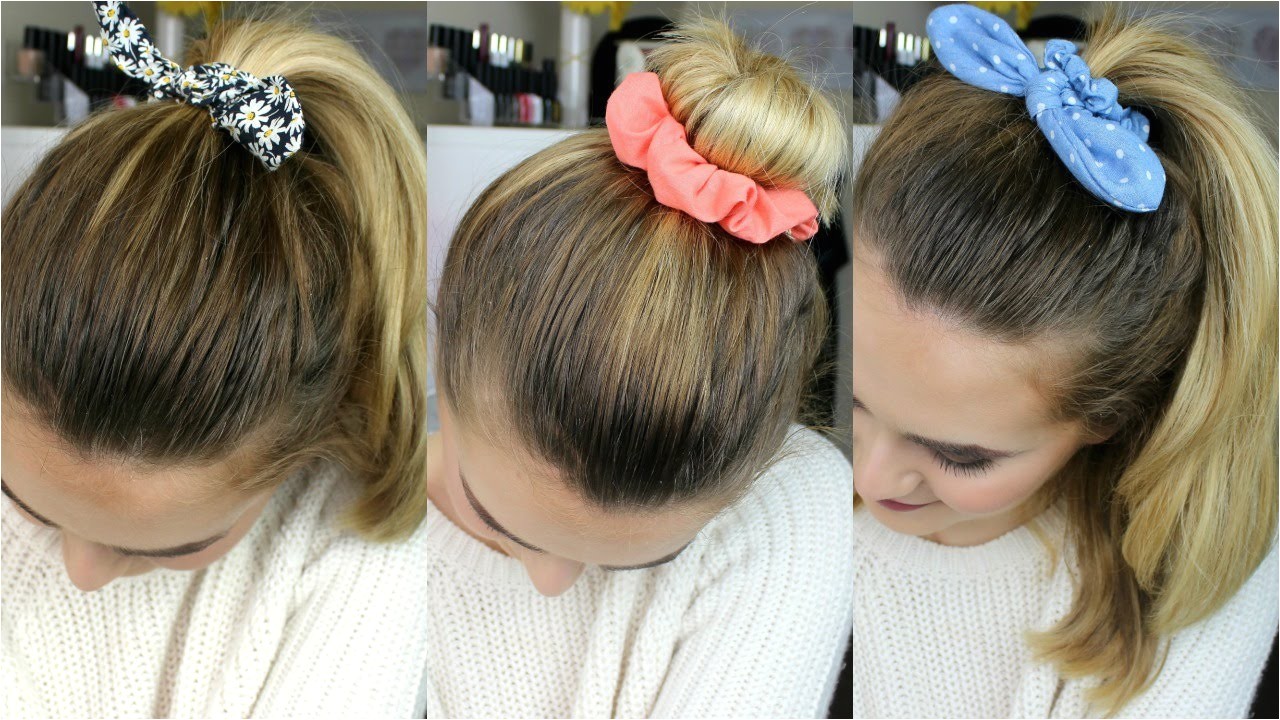 Cute Hairstyles with Scrunchies 3 Quick & Easy Hairstyles Using Scrunchies