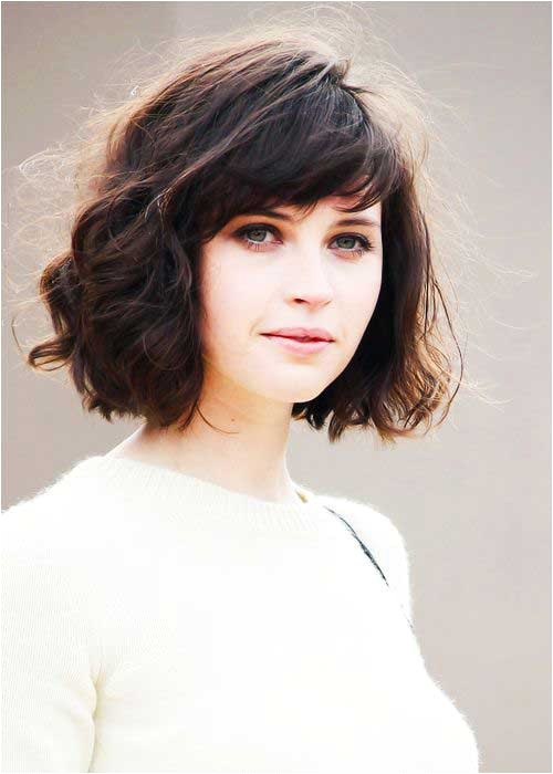 Cute Short Hairstyles for Thick Wavy Hair 15 Messy Bob with Bangs