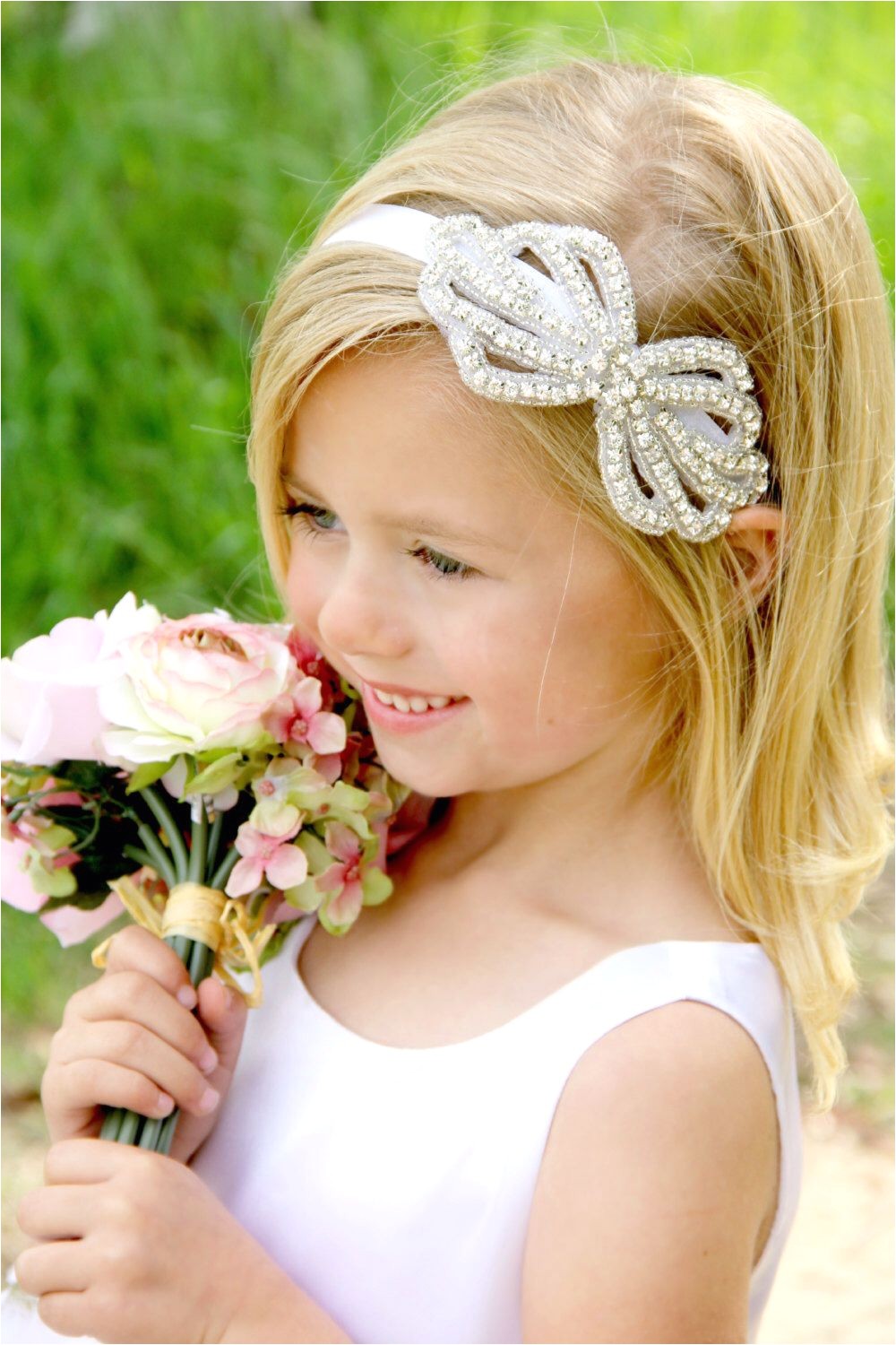 Flower Girl Hairstyles with Headband Flower Girl Headband Rhinestone Headband forehead Headband Gatsby