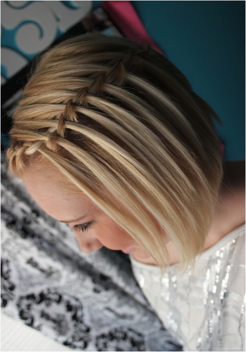 French Braid Hairstyles for Short Hair Waterfall Braid with Short Hair French Braided Hairstyles