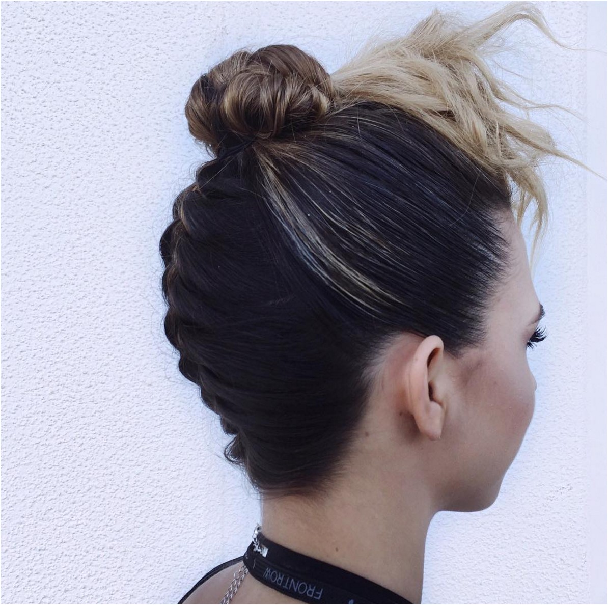 French Braid with Bun Hairstyles Hair by Jessica Ryland Upside Down French Braid Bun Faux Bangs