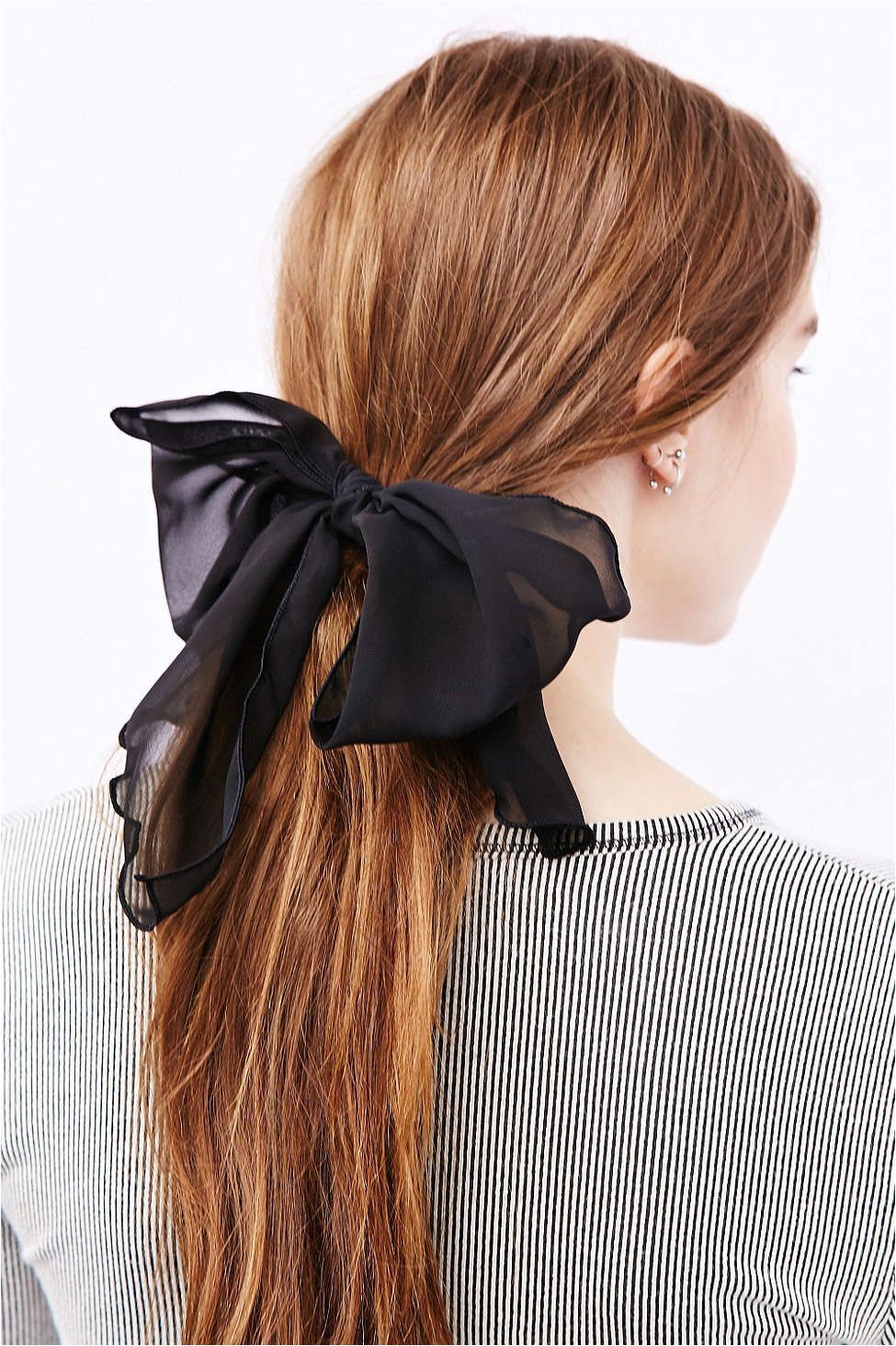 Girls Bow Hairstyle Drapey Chiffon Hair Bow Girls Hair Clips & Barettes