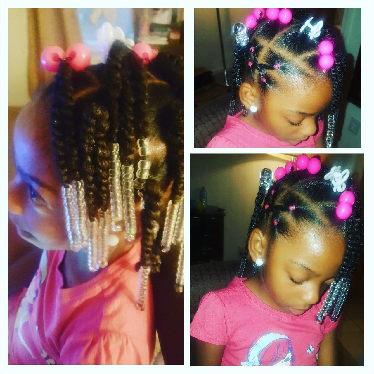 Hairstyles for Little Black Girls with Natural Hair Simple Hair Styles for Little Black Girls Braids Beads and