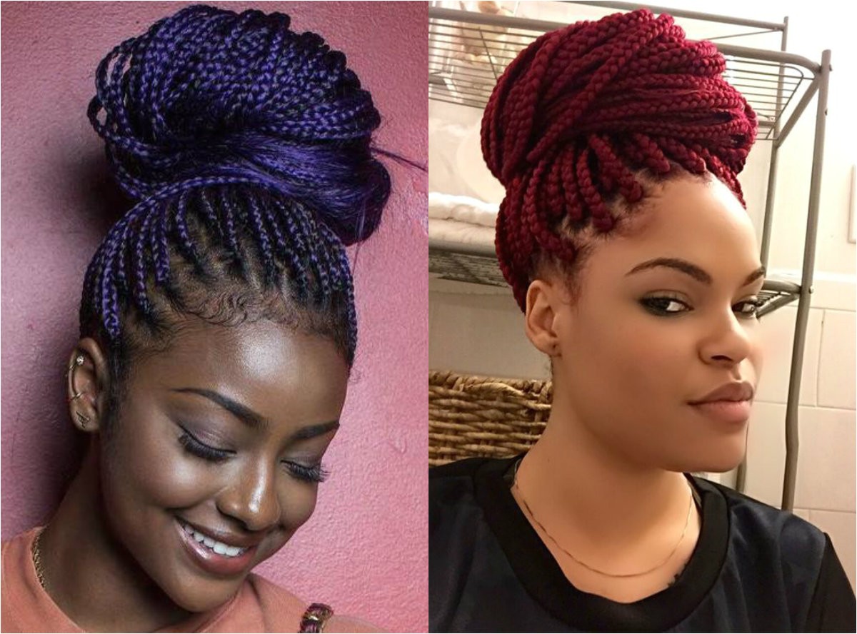 Hairstyles Including Braids Box Braids Bun Hairstyles You Will Swear with