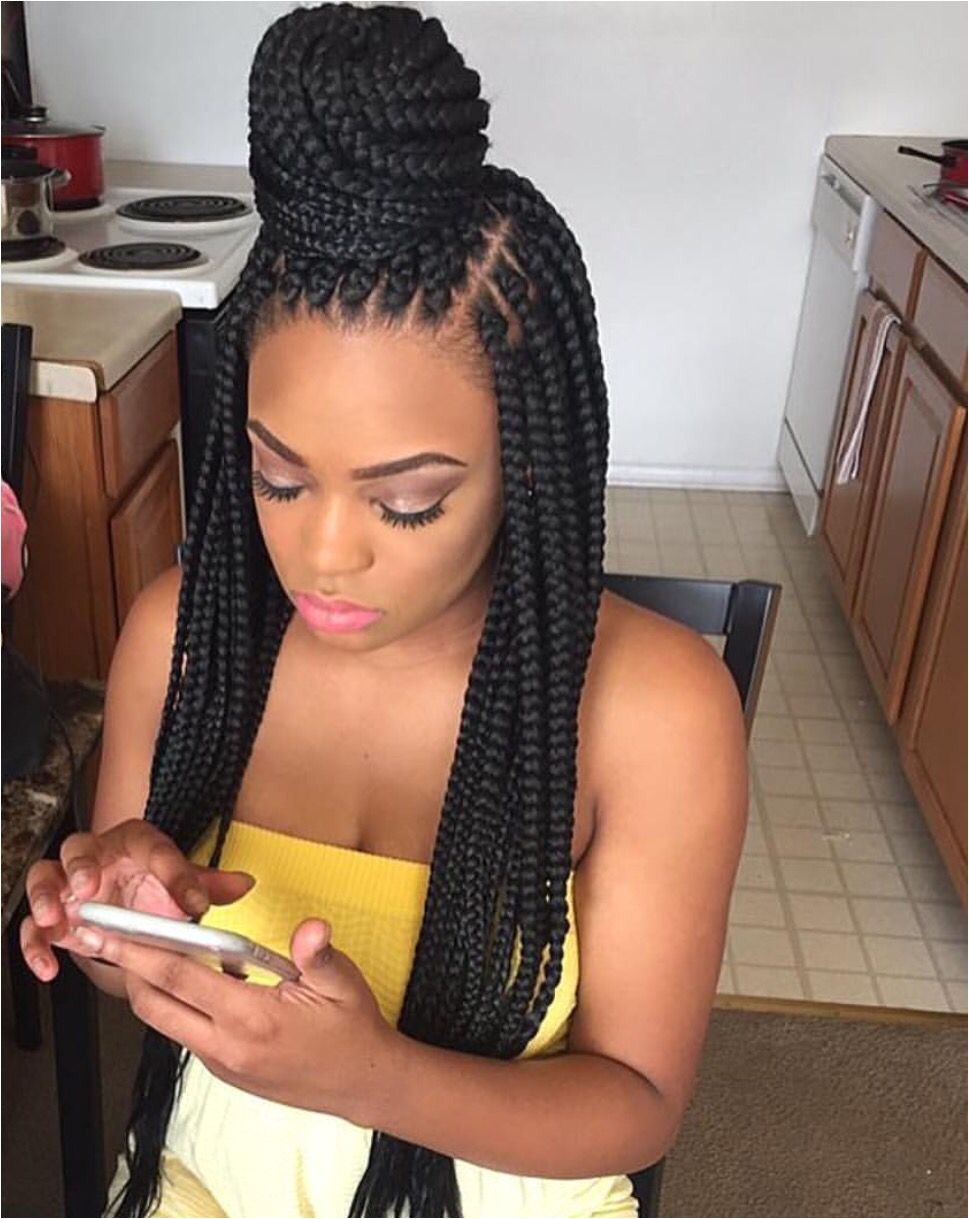 Hairstyles with Jumbo Braiding Hair Box Braids Hair Inspiration Pinterest