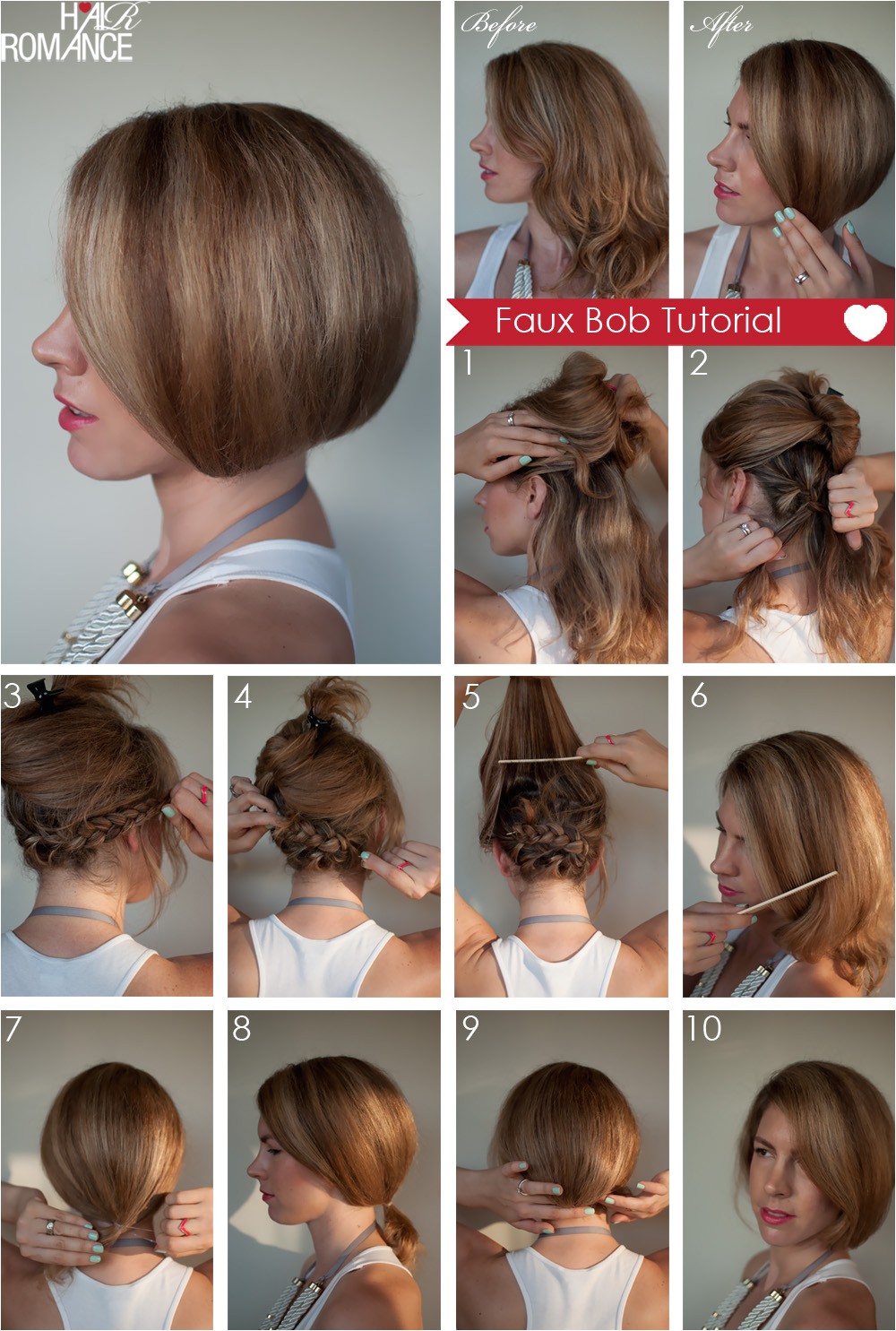 How to Do A Bob Haircut Hair Tutorial How to Create A Faux Bob Hair Romance