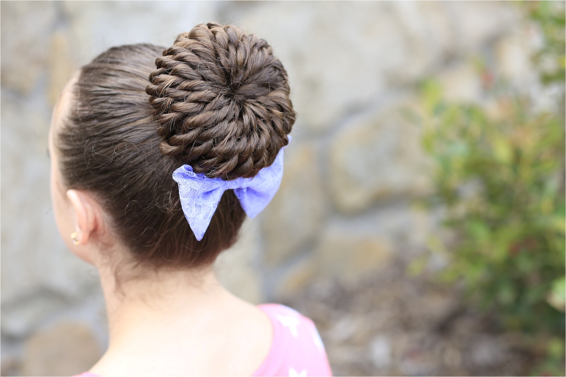 Easy Gymnastic Hairstyles Rope Twist Pinwheel Bun Prom Hairstyles