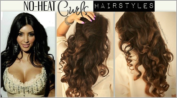 Easy Hairstyles for Long Hair without Heat No Heat Kim Kardashian Curls Hair Tutorial Video