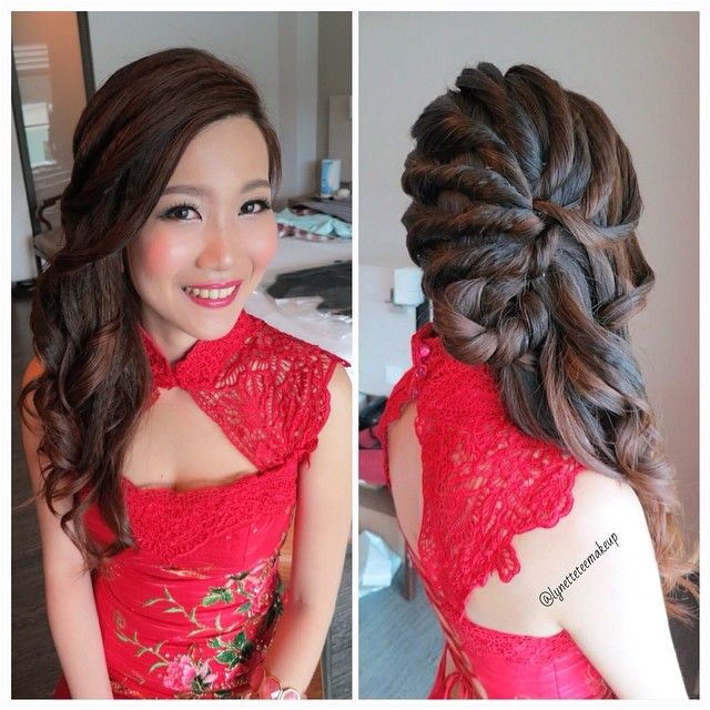 Hairstyles for Wedding Dinner Wedding Dinner Makeup & Hairdo Romantic Curl Twisted