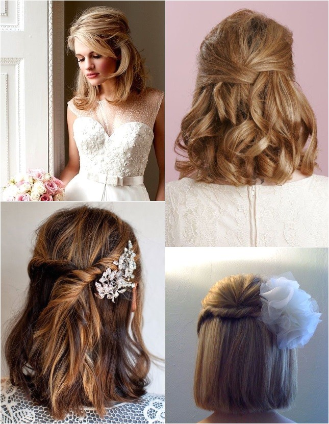 Short Hair Half Up Half Down Hairstyles for Weddings 9 Short Wedding Hairstyles for Brides with Short Hair