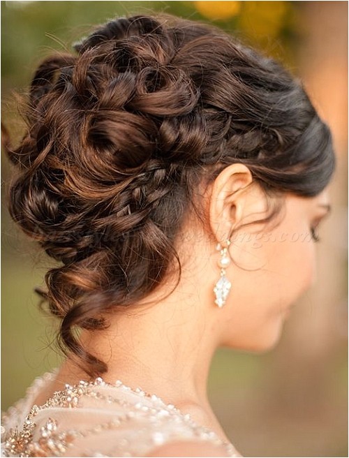 Wedding Hairstyles Braids Curls Curly Wedding Updos Curly Wedding Updo with Braid