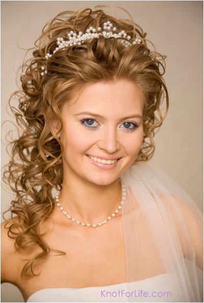 Wedding Hairstyles for Curly Hair with Veil Long Wedding Hairstyles with Veils and Tiaras Knot for Life