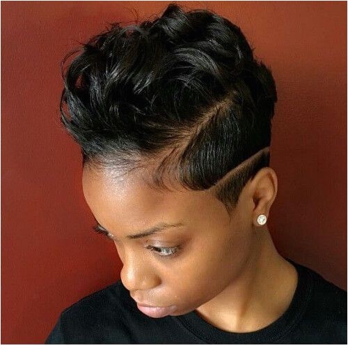 Short Shaved Hairstyles for Black Women Shaved Hairstyle with Two Lines