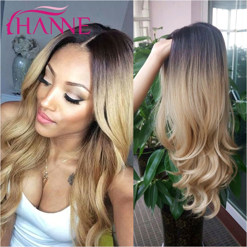 Blonde Hairstyles Black Girl Black to Blonde Ombre Synthetic Wigs for Black Women Ombre Body Wave