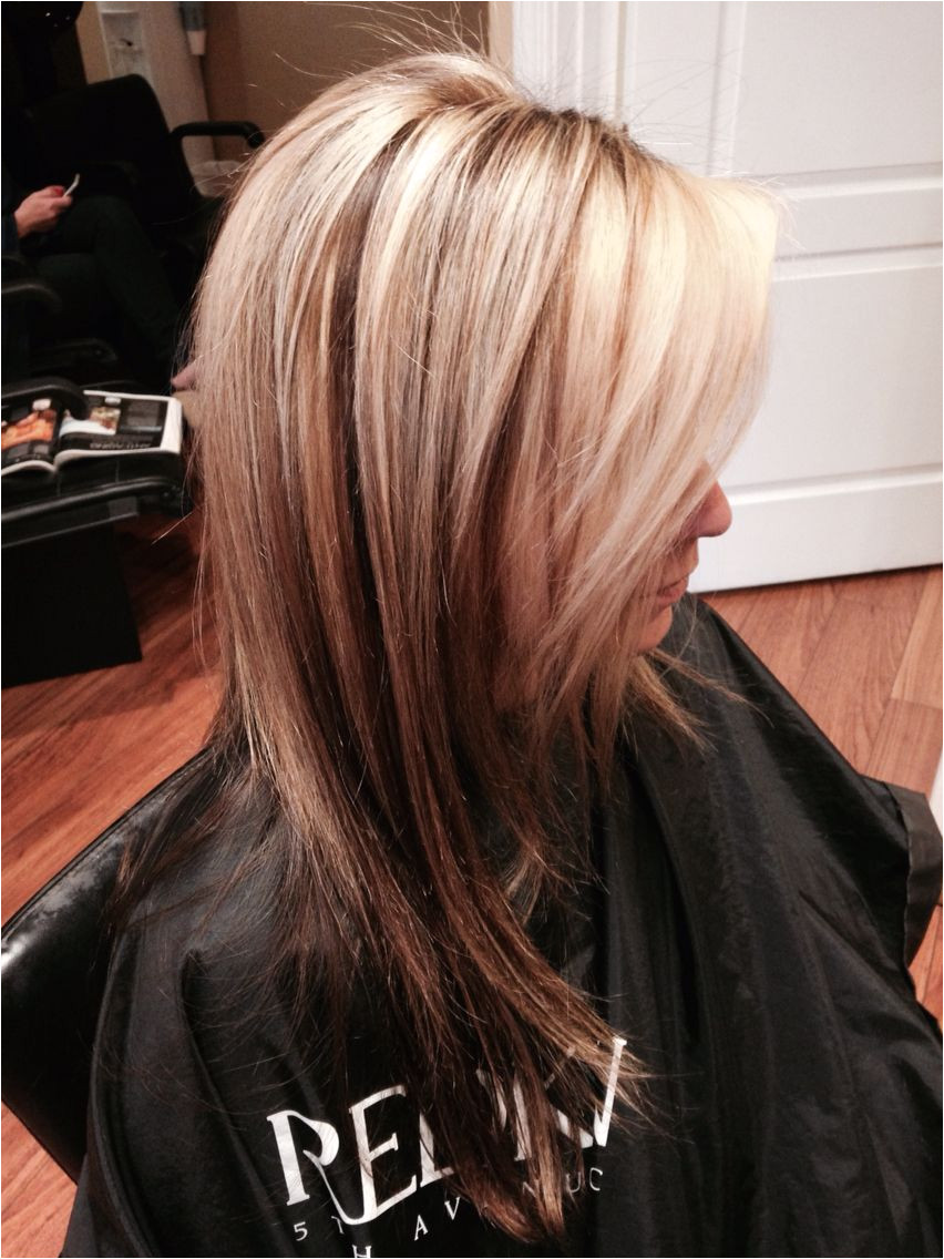 Blonde Hairstyles Black Underneath Blonde Highlights and Lowlights with Dark Underneath