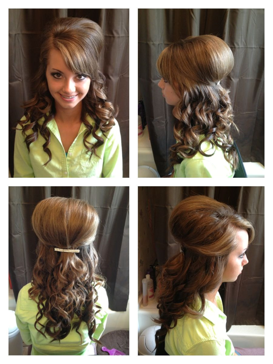 Cute Hairstyles Using A Curling Iron Teased and Curly Half Up Do Home Ing Hair Hair