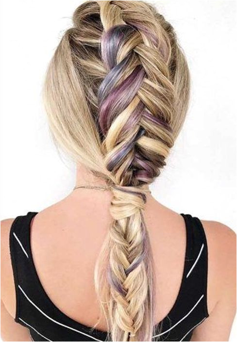Gym Hairstyles Pinterest New attractive Rainbow Hair Color with Braids for Teenage Girls