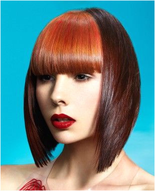 Hairstyles Bangs Definition A Medium Brown Straight Coloured Multi tonal Defined Fringe Womens