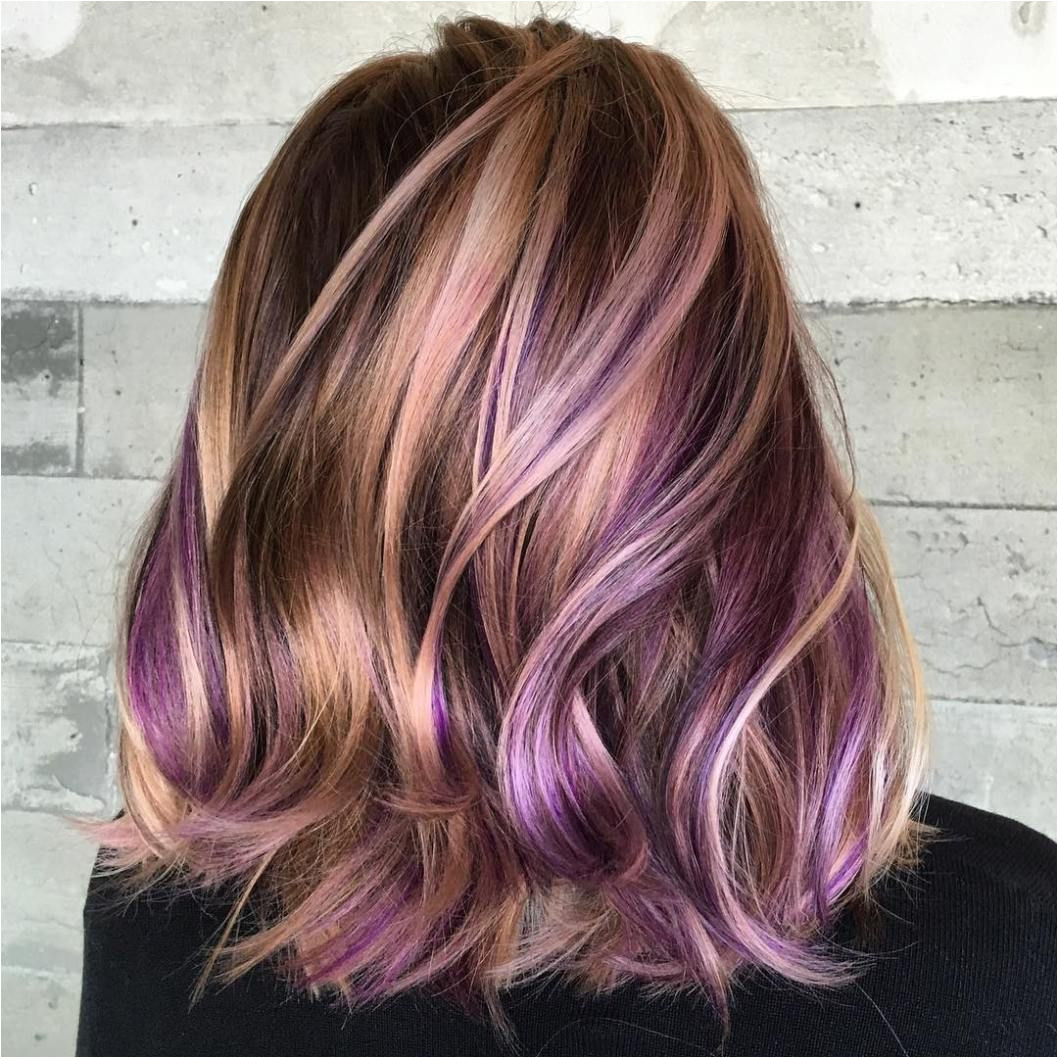 Hairstyles Purple Highlights 40 Versatile Ideas Of Purple Highlights for Blonde Brown and Red