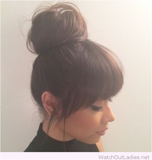 Images Of Hairstyles Buns with Bangs top Bun and Bangs … Hair Ideas