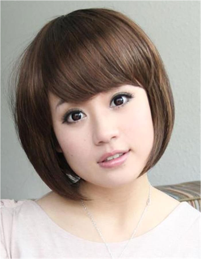 Korean Short Hair Color Hairstyle for Round Chubby asian Face Hair Pic