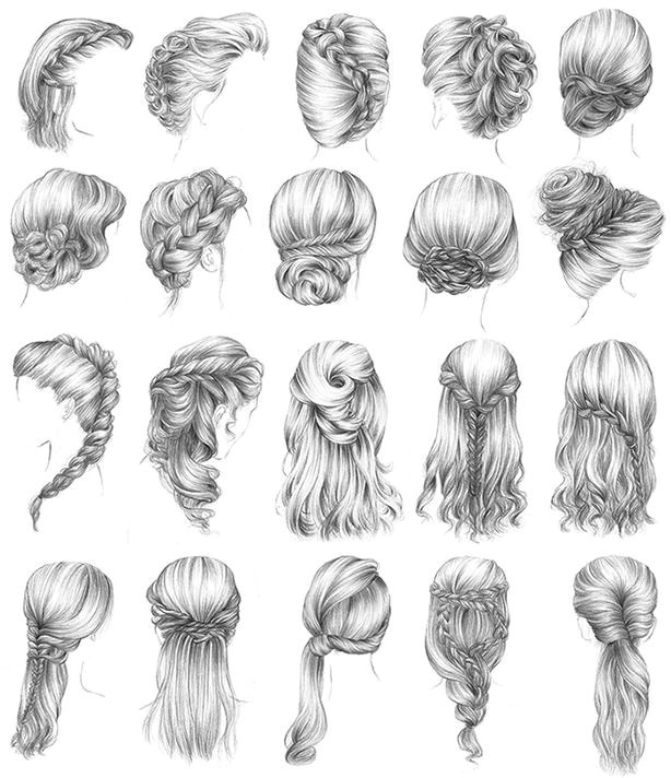 Long Hairstyles Drawing I Want to Try these All