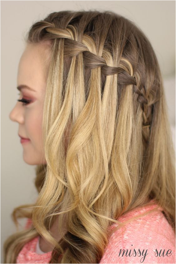 Loop Waterfall Braid L Cute Hairstyles Tutorial Waterfall Braid Half Updo Hairstyles