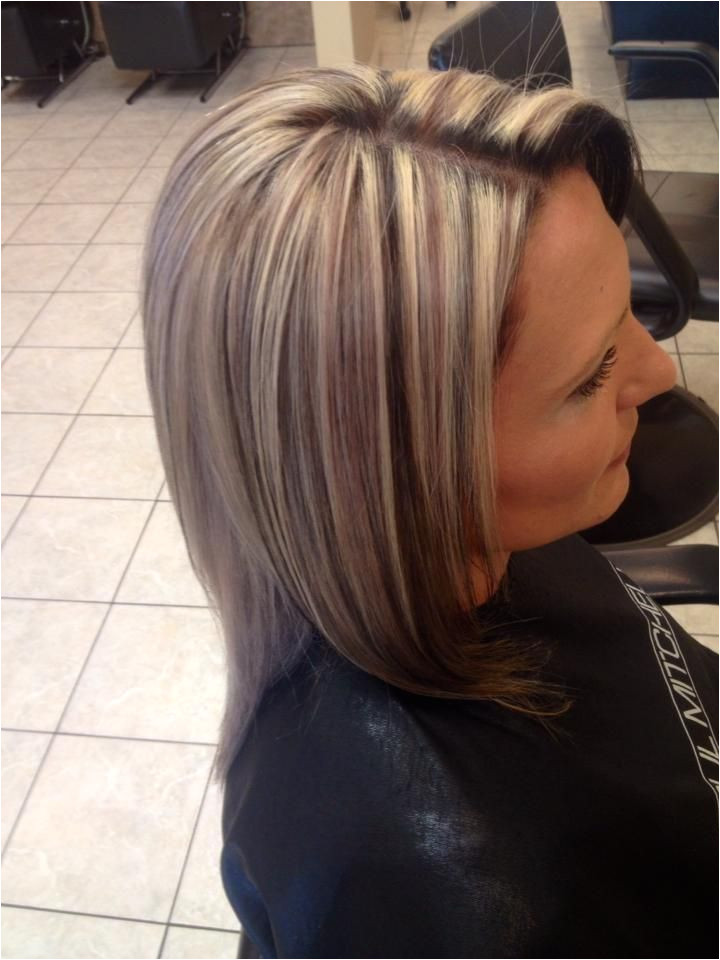 Short Hairstyles Chunky Highlights Chunky 3 tone Highlight and Lowlight Platinum Blonde Hair with