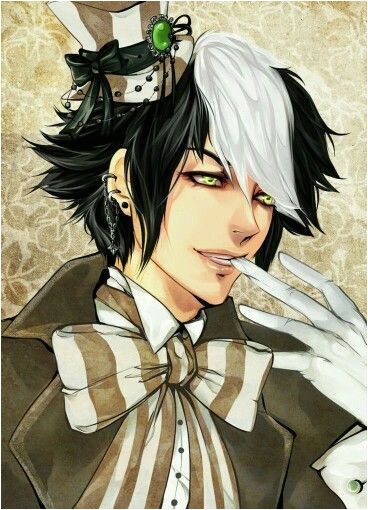 Anime Hairstyles Black Black White Hair Anime Mad Hatter Random Anime Guys Boys