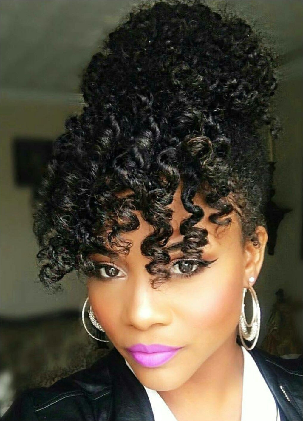 Black Hairstyles with Buns and Bangs E Of the Cutest Naturalhair Hairstyles with A Bun and Bangs