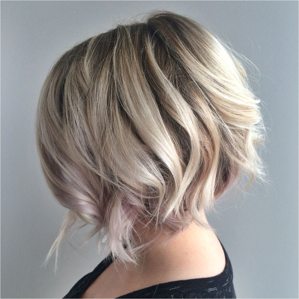 Bob Hairstyles Blonde Highlights Blonde Textured Bob with Undercut Platinum Blonde Blonde Balayage