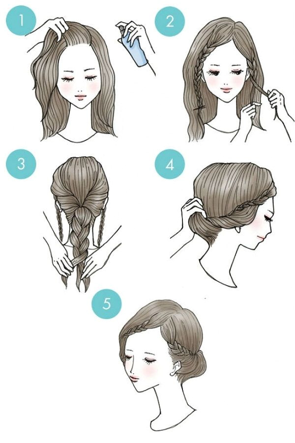 Cartoon Bun Hairstyles Simple Step by Step Illustrations Show Fun Ways to Style Your Hair