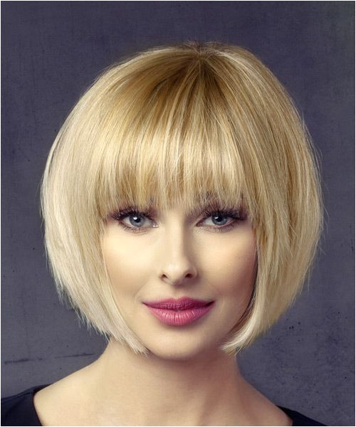 Everyday Hairstyles with Bangs Short Straight formal Bob Hairstyle with Layered Bangs Light Honey