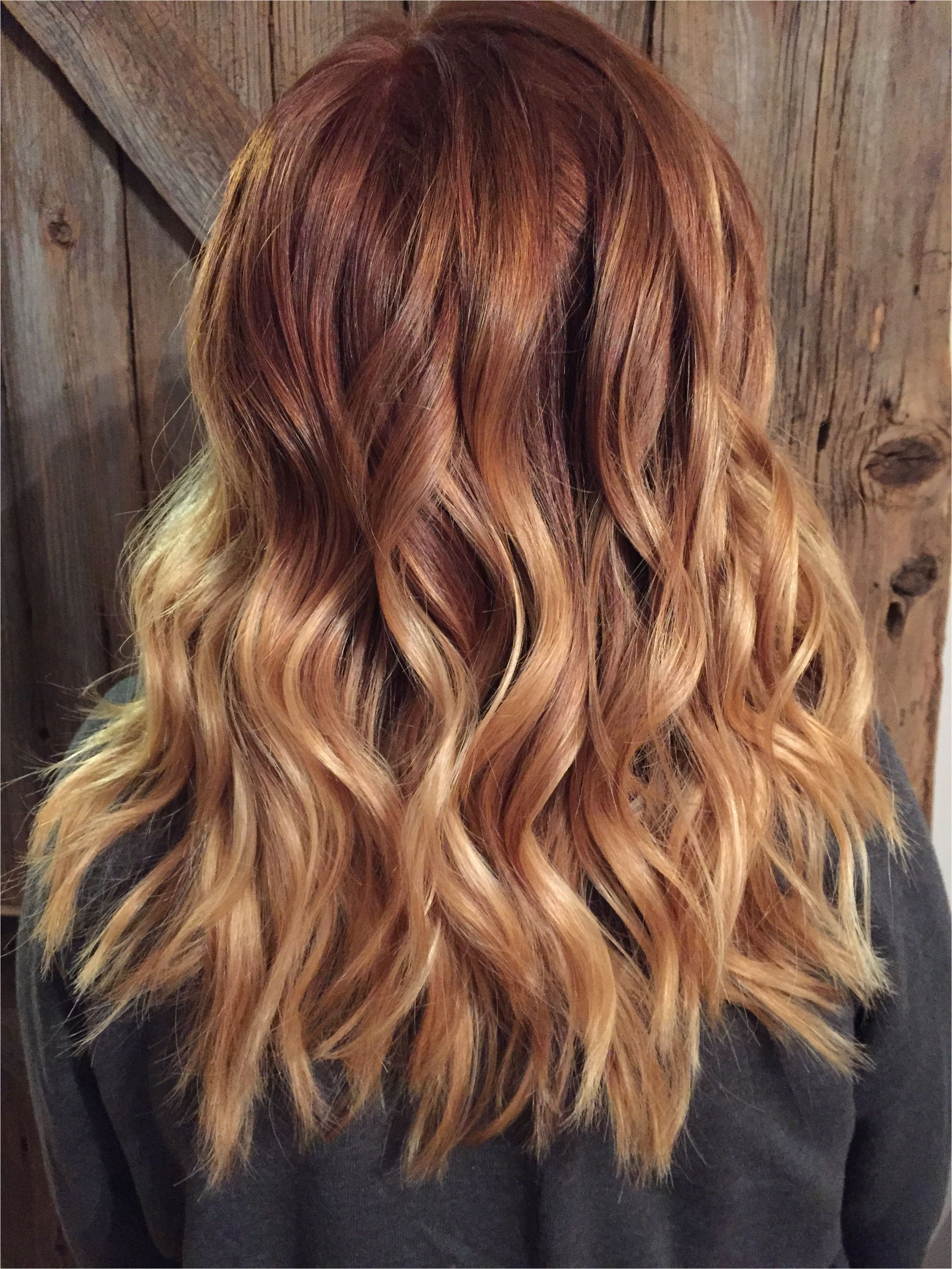 Hairstyles Copper Blonde Copper Red to Blonde Ombré with Balayage Highlights