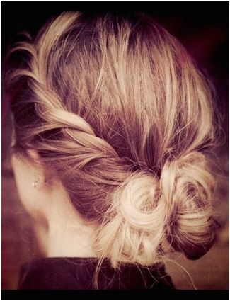 Hairstyles for Long Hair after Shower Give the Messy Bun A Little Makeover by Twisting the Sides and