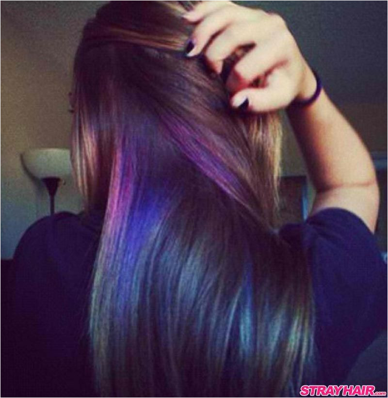 Hairstyles to Hide Dyed Hair Makic Oil Slick Hair Colors Hidden Under Layer Haircolor