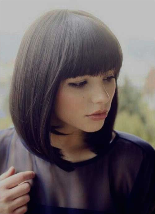 Hairstyles with Diagonal Bangs Medium Bob with Bangs Beauty