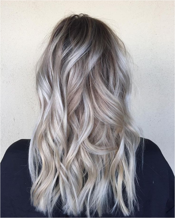 Long Hairstyles W Highlights Od Dark Hair with Silver Platinum Highlights