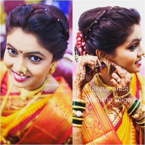 Simple Marathi Hairstyles Pic Of Simple Marathi Bridal Poof and Hair Bun