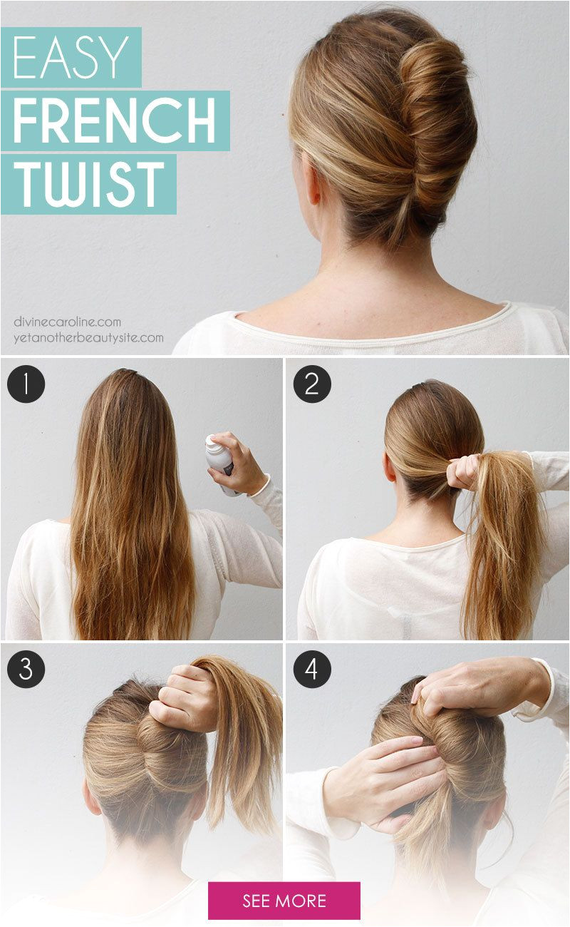 Simple Roll Hairstyles Go Classically Chic with This Easy French Twist
