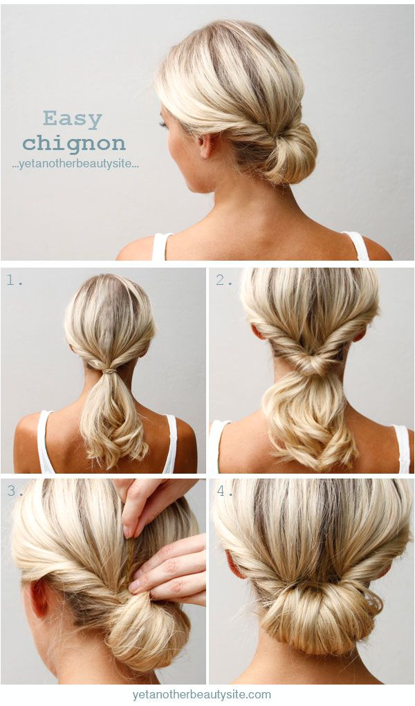 Simple Updo Hairstyles Step by Step Easy Chignon Lovely Long Hair Pinterest