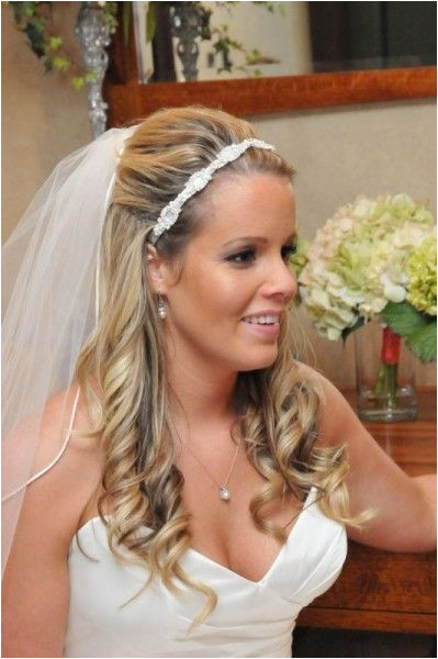 Wedding Hairstyles Long Hair Half Up Veil Wedding Hair Half Up with Flower and Veil Wedding Diary