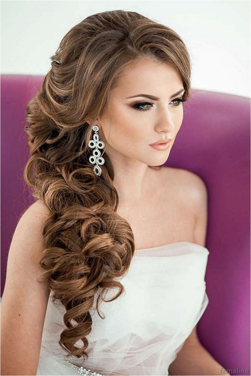 Wedding Hairstyles to the Side with Curls Elegant Bridal Hairstyles for Long Hair 119