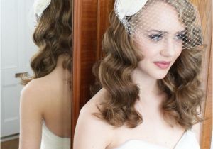 1950s Wedding Hairstyles 1940s 1950s Vintage Style Headdress and Birdcage Veil with