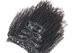 4c Virgin Hair Mongolian Afro Kinky Curly Clip In Human Hair Extensions Clips In 4b